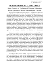 Human Rights Watching Group Report and Recommendations