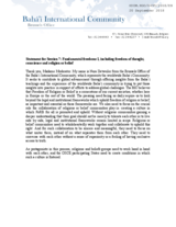 Statement by the Baha'i International Community