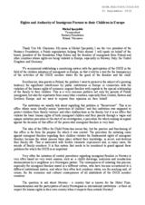 Rights and Authority of Immigrant Parents to their Children in Europe