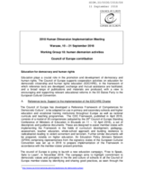 Contribution by the Council of Europe