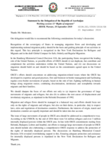 Statement by the Delegation of the Republic of Azerbaijan