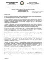 Statement by the Delegation of the Republic of Azerbaijan