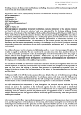 Rapporteur's Report for Working Session 1