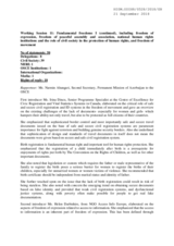 Rapporteur's Report for Working Session 11