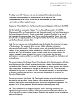 Rapporteur's Report for Working Session 15