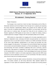 Closing Statement by the European Union