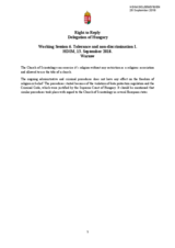 Right of Reply of the Delegation of Hungary