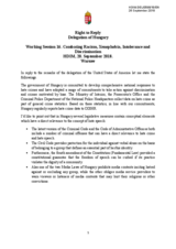 Right of Reply of the Delegation of Hungary