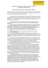 Statement from National Roma Centrum by Sebihana Skenderovska