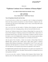 Statement of Tajik Center for Human Rights