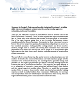 Statement by the Baha'i International Community