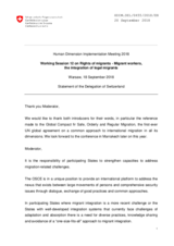 Statement of Switzerland at working session 12