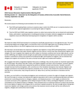 Statement by Canada for Working Session 12