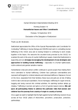 Statement of Switzerland at working session 14