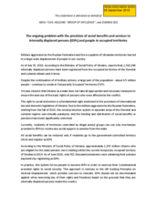 The on-going problem with the provision of social benefits and services to internally displaced persons (IDPs) and people in occupied territories