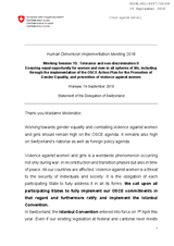 Statement of Switzerland at working session 15