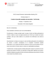 Statement of Switzerland at working session 10