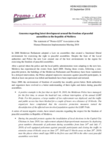 Concerns regarding latest development around the freedom of peaceful assemblies in the Republic of Moldova