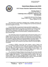 Statement by United States of America for Working Session 17