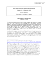 Written Contribution by the Council of Europe