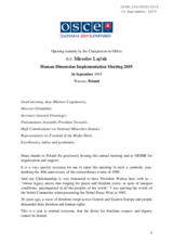 Opening Remarks by the OSCE Chairperson-in-Office