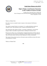 Right of Reply by the United States of America