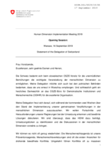 Opening Statement by Switzerland