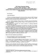 Written Contribution by the Public Fund &ldquo;Wings of Liberty&rdquo;