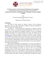 Written Contribution by the Order of St. Andrew