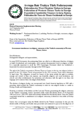 Written Contribution by the Federation of Western Thrace Turks in Europe