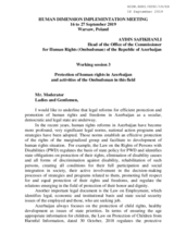 Written Contribution by the Commissioner for Human Rights of the Republic of Azerbaijan