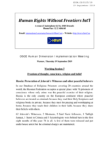 Written Contribution by the Human Rights Without Frontiers
