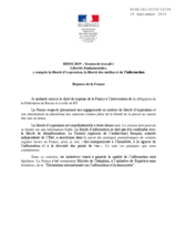 Right of Reply by France