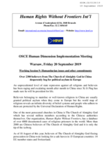 Written Contribution by the Human Rights Without Frontiers