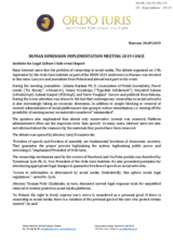 Written Contribution by Ordo Iuris