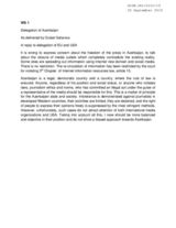 Right of Reply by Azerbaijan