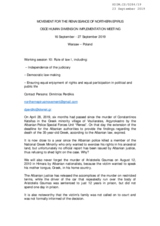 Written Contribution by Movement for the Renaissance of Northern Epirus