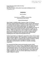 Introduction by Ms. Marie Struthers, Regional Director for Eastern Europe and Central Asia, Amnesty
 International