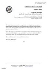 Right of Reply by the United States of America