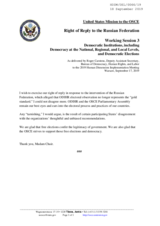 Right of reply by the United States of America