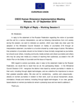 Right of Reply by the European Union