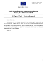 Right of Reply by the European Union