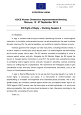 Right of Reply by the European Union