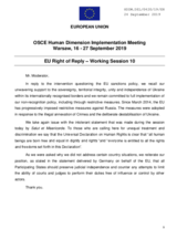 Right of Reply by the European Union