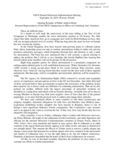 Introduction by Rabbi Andrew Baker, Personal Representative of the OSCE Chairperson-in-Office on
Combating Anti-Semitism