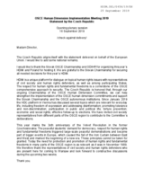 Opening Statement by Czech Republic