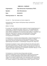 Written Contribution by the Forum of Tajik Democratic Freethinkers (FTDF)