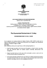 Recommendations by the Constantinopolitan Society