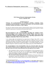 Written Contribution by Religious Society "Path of Guru Jara"