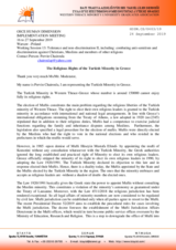 Written Contribution by Western Thrace Minority University Graduates Association